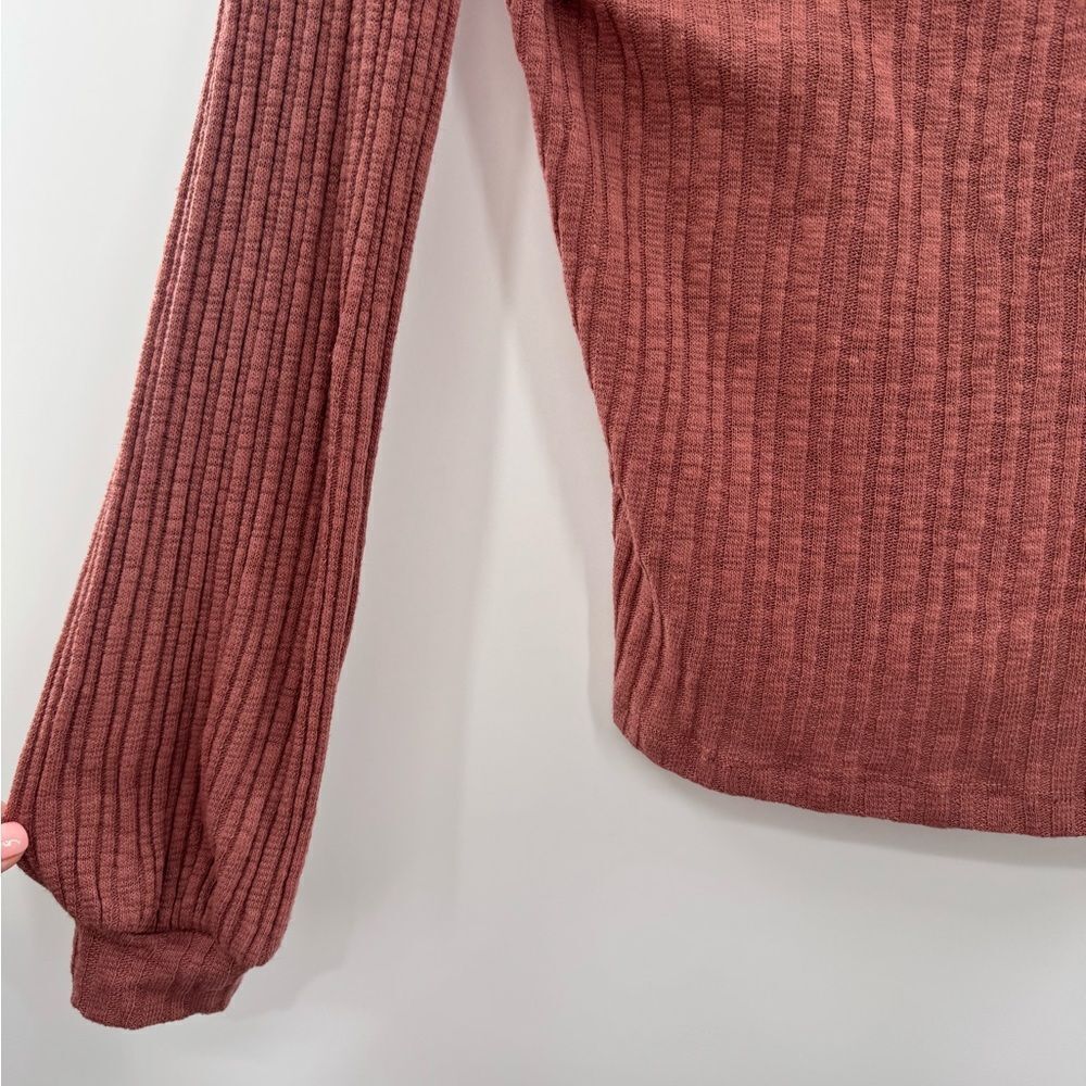 3/$20 Bloomfield Dusty Pink Ribbed Textured Open front Long-Sleeve size Small - Picture 4 of 5